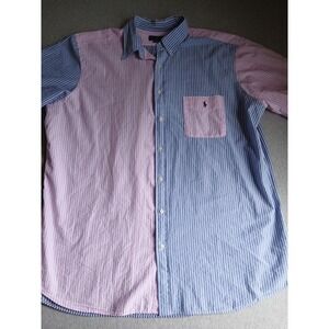 Ralph Lauren Shirt Mens 2xlt Pony Colorblock Seersucker Preppy Cotton